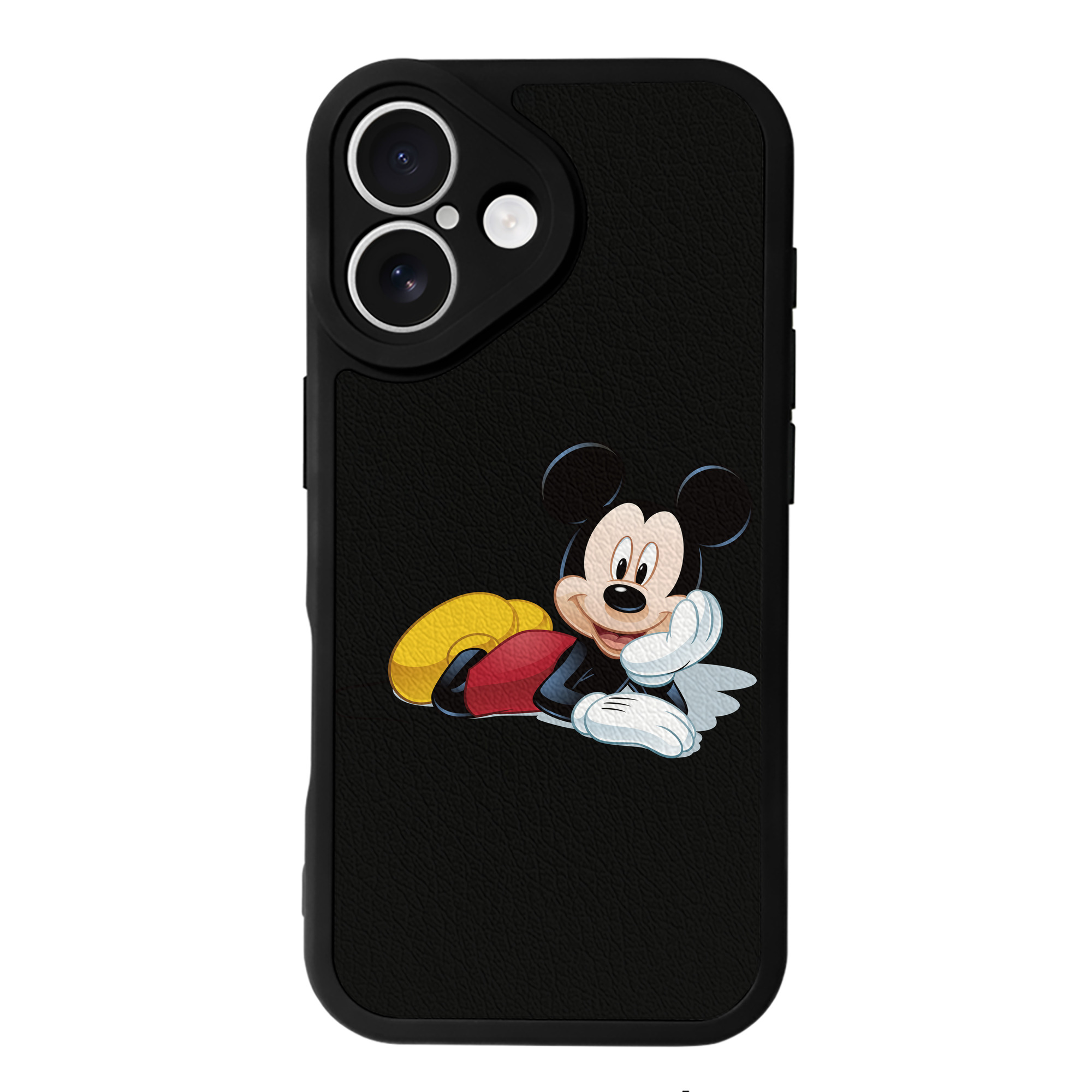 （画像用） ミッキーマウス Mickey Mouse 【iPhone 16シリーズ対応】シリコンスマホケース（レザー調） 材質：シリコン